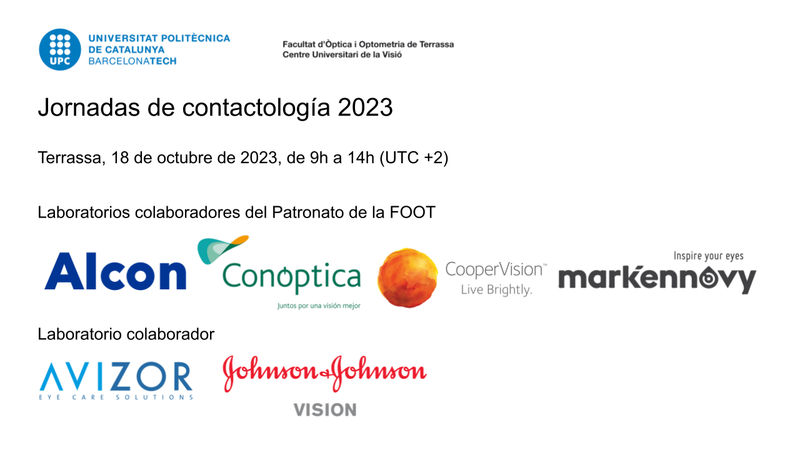 Patrocinadors Jornades de contactologia 2023